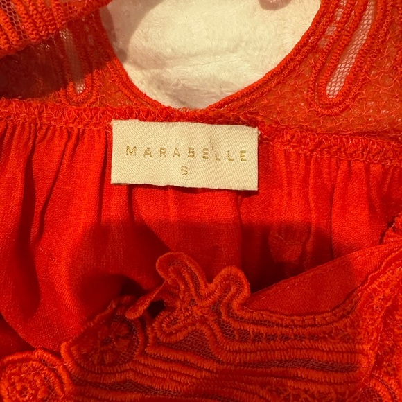Marabelle Red Lace embroidered detail Dress open back - Picture 5 of 8